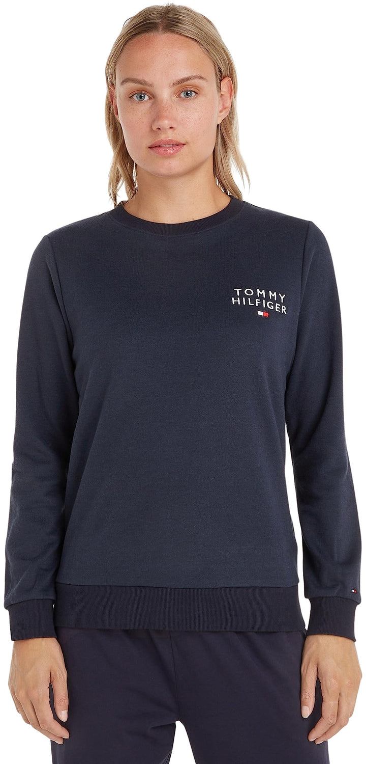 Tommy Hilfiger Damen Sweatshirt ohne Kapuze XS Desert Sky, XS Desert Sky