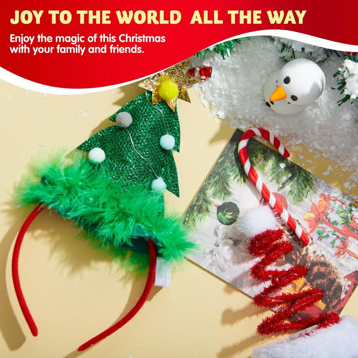 JOYIN 2 Stück beleuchtete Stirnbänder mit LED, weihnachtliche Stirnbänder für Weihnachtsbedarf und U