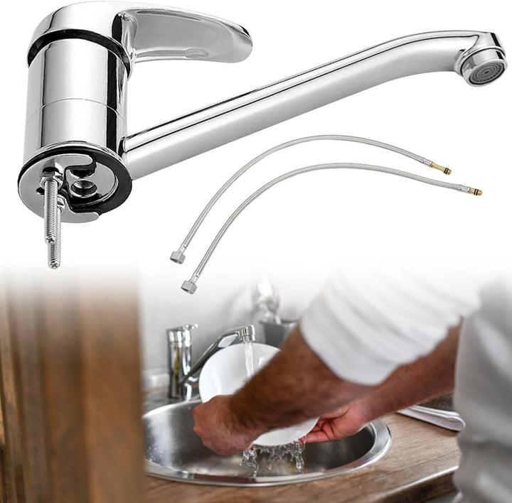 Wasserhahn Küche Chrom Einhebelmischer Mischbatterie Mischbatterie mit 180° schwenkbarem Auslauf, Mi
