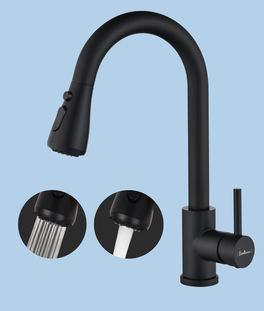 Wasserhahn Küche Ausziehbar,Hochdruck Küchenarmatur mit Herausziehbarer Brause Mischbatterie Küche m