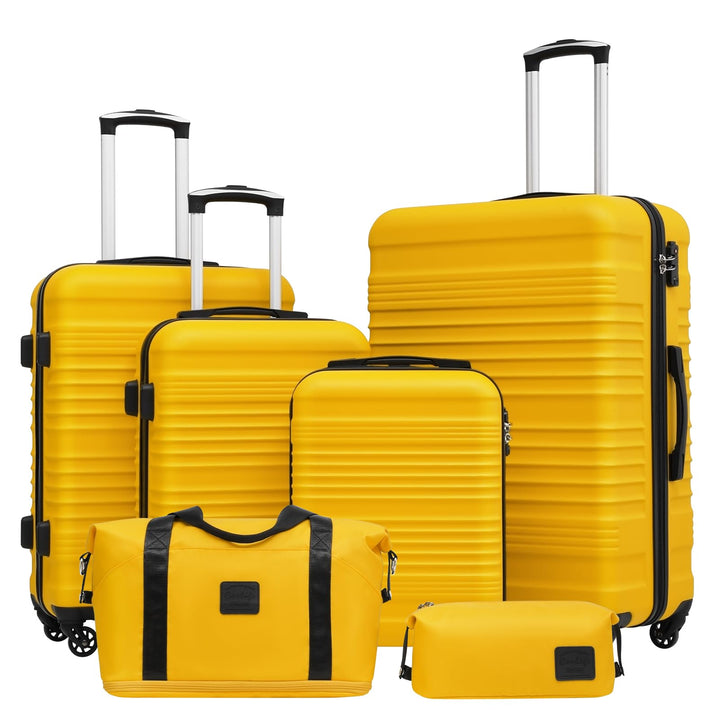 COOLIFE Koffer-Set Trolley Koffer ABS Hartschale Reisekoffer 4 Rollen TSA-Schloss einziehbarer Troll