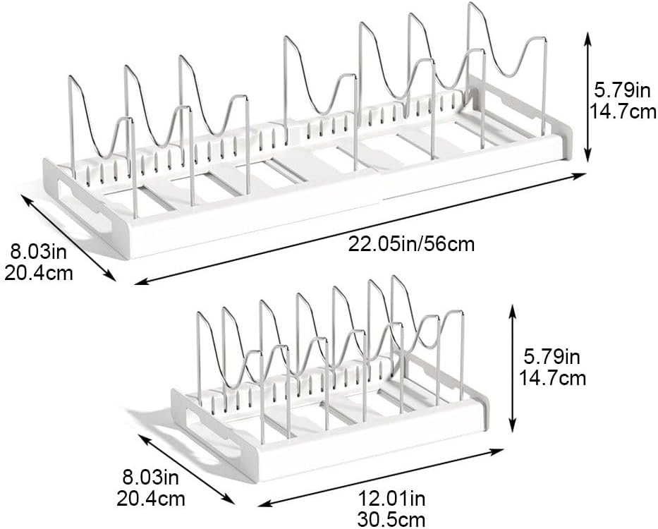 Erweiterbares Topf- Und Pfannen-Organizer-Gestell, Pfannen- Und Töpfe-Deckel-Organizer-Halter, Küche