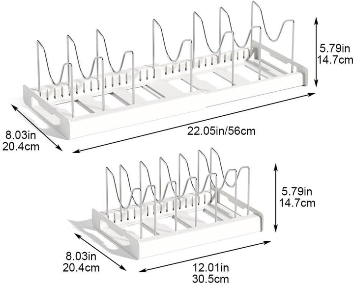 Erweiterbares Topf- Und Pfannen-Organizer-Gestell, Pfannen- Und Töpfe-Deckel-Organizer-Halter, Küche