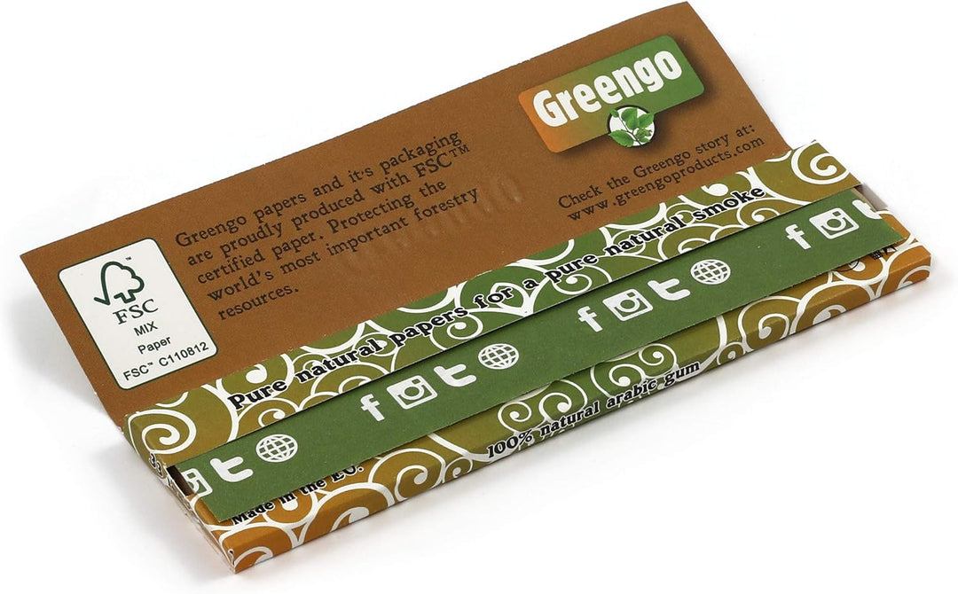 greengo Zigarettenpapier, dünn, Kingsize, 50 Stück pro Schachtel