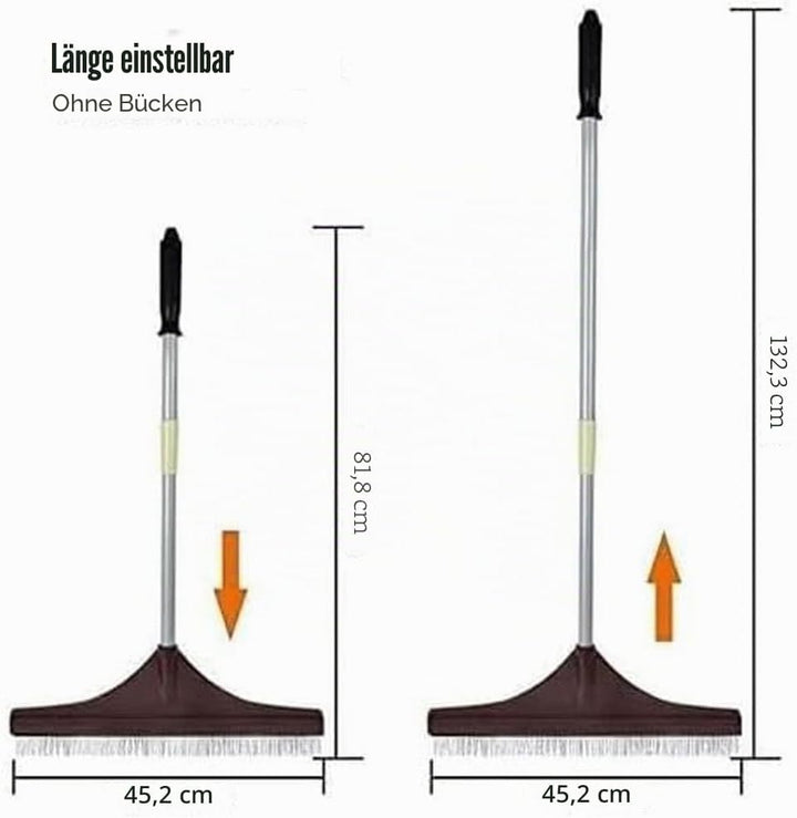 Suinga - KUNSTGRAS-BÜRSTE zum Kämmen - TEPPICHE, ausziehbarer Griff 122 cm, Stabiler Stahlgriff, Kun