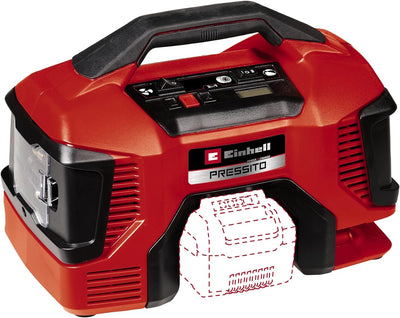 Einhell Akku-Kompressor PRESSITO 18/21 Power X-Change (18 V, max. 10.5 bar, 21 l/min Ansaugleistung,