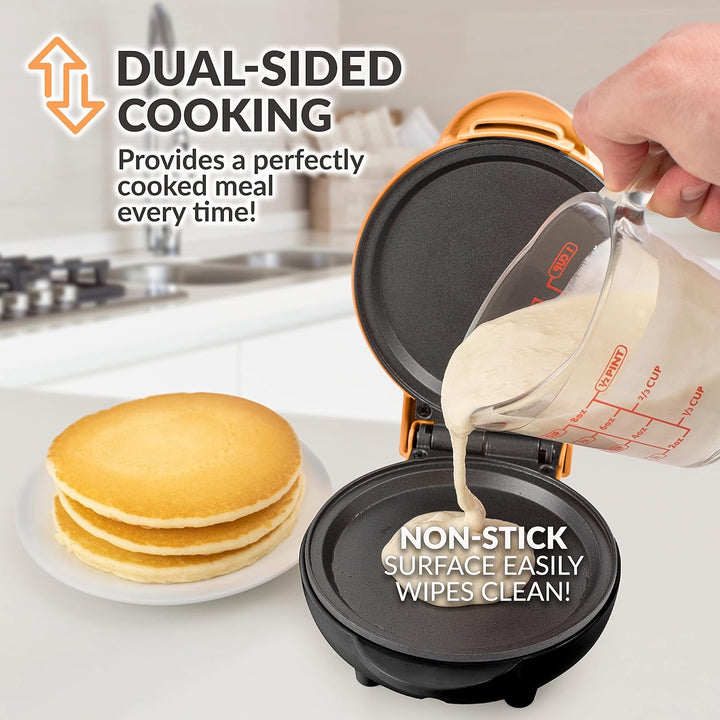 Nostalgia MGD5OR MyMini Persönliche elektrische Grillplatte Perfekt für gesunde Chaffles, Mandelmehl