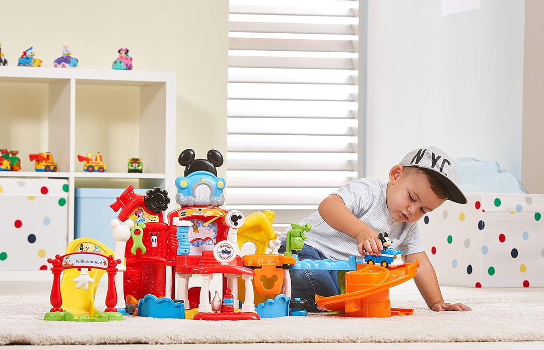 Vtech TUT TUT Baby Flitzer Mickys Autowerkstatt – Bunte Autowerkstatt auf Zwei Etagen mit Originalst