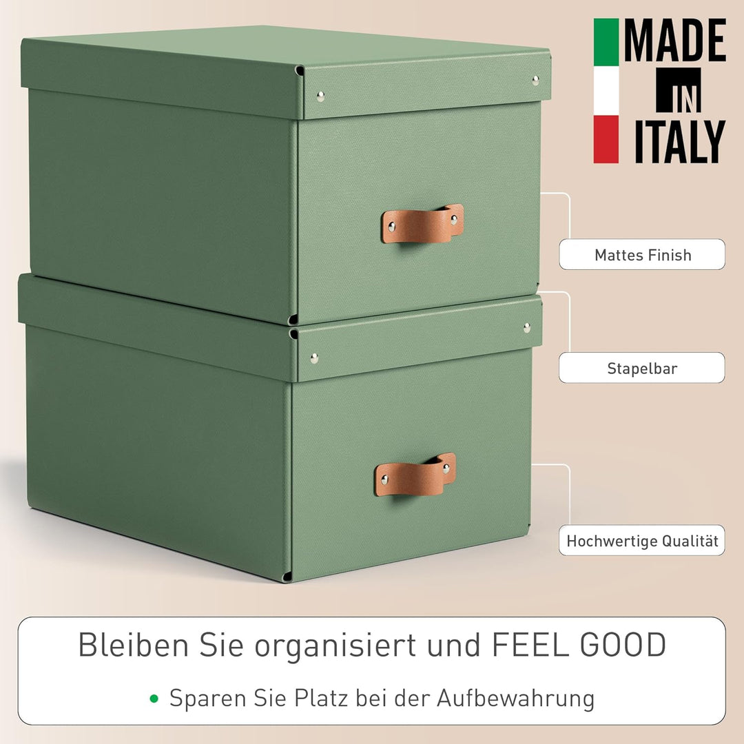 Leitz Puro Aufbewahrungsbox mit Deckel, Medium, 2er-Set, Box 17 L, stapelbar, Organizer-Box für Rega