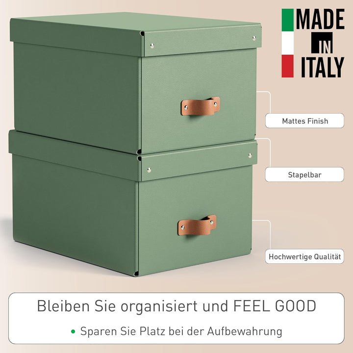 Leitz Puro Aufbewahrungsbox mit Deckel, Medium, 2er-Set, Box 17 L, stapelbar, Organizer-Box für Rega