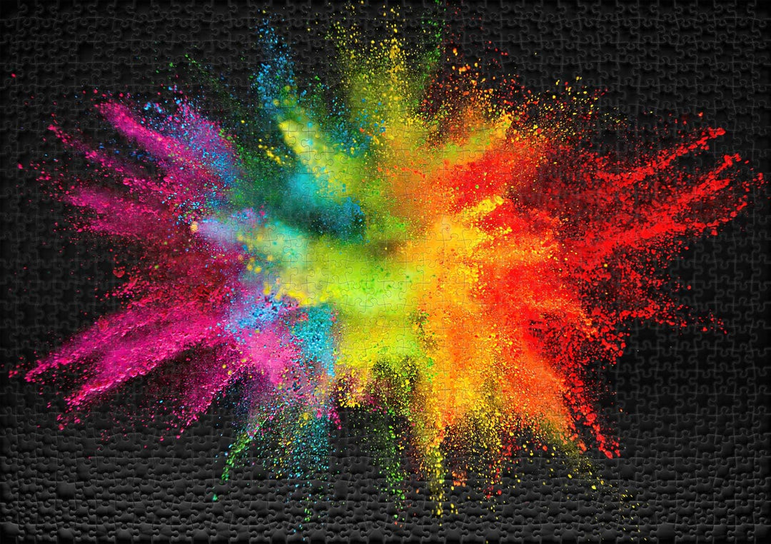 Ulmer Puzzleschmiede - Puzzle „Knallbunt“ - Farbenfrohes, modernes 1000 Teile Puzzle – Puzzlemotiv E