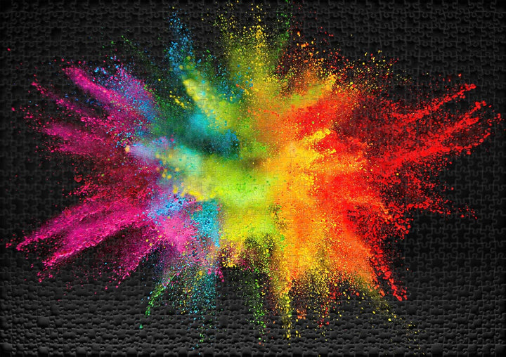 Ulmer Puzzleschmiede - Puzzle „Knallbunt“ - Farbenfrohes, modernes 1000 Teile Puzzle – Puzzlemotiv E