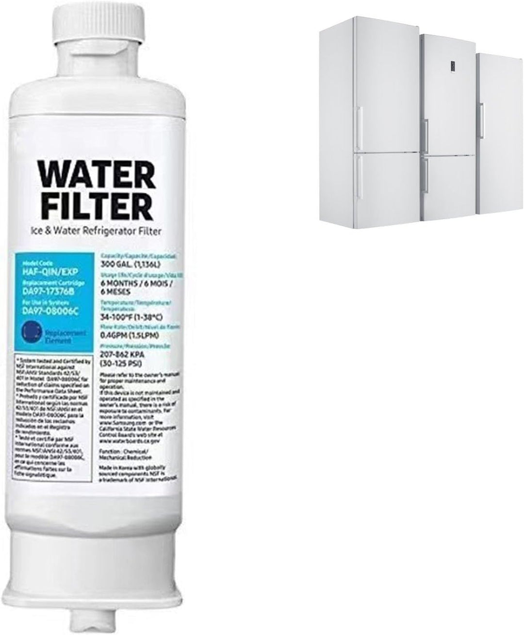 Kühlschrankfilter, Kühlschrank-Wasserfilter DA97 17376B, Auslaufsicherer Ersatz-Kühlschrank-Wasserfi