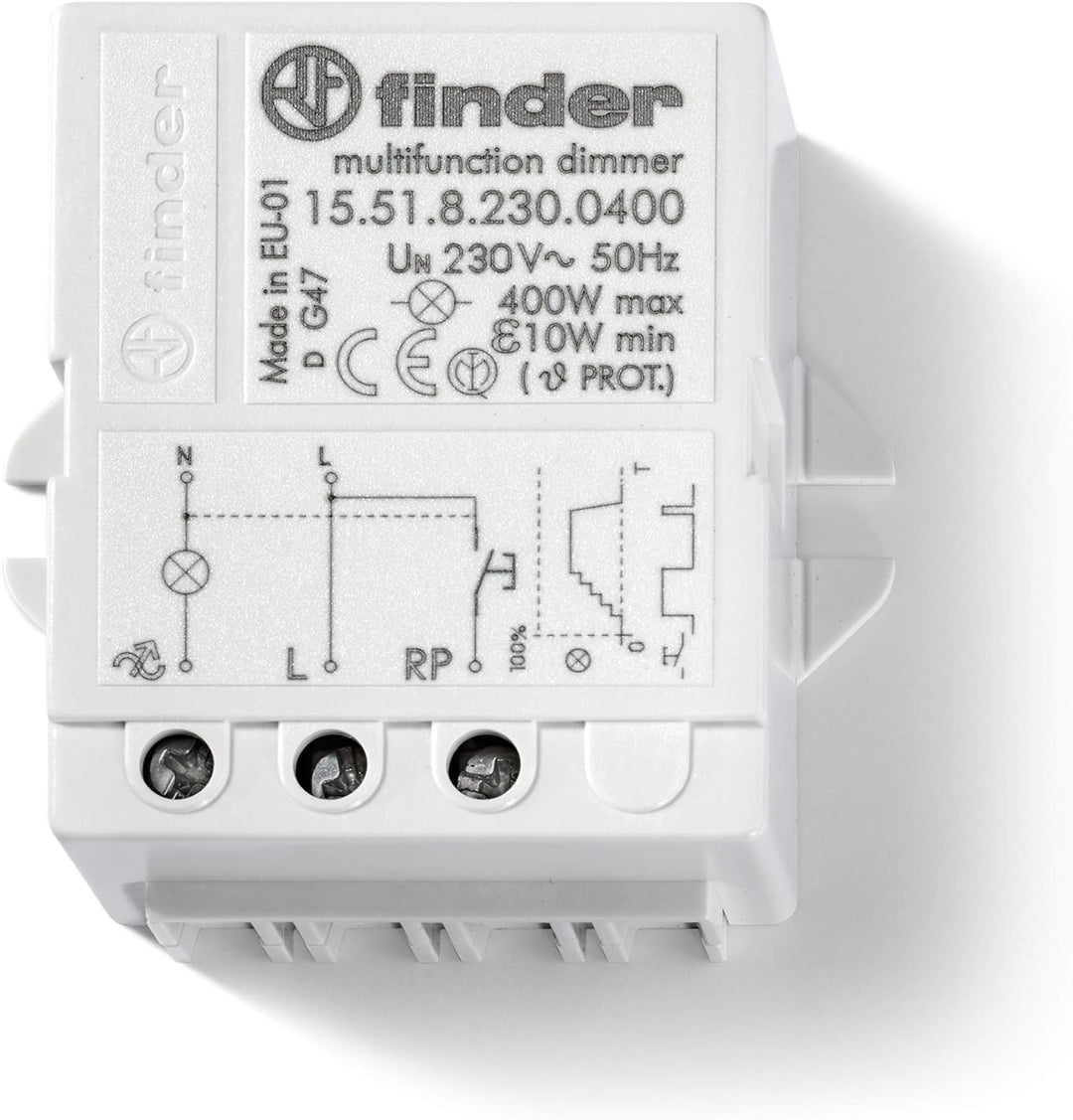 Finder 155182300400PAS Elektronischer Einbau-Dimmer, 400 W, 230 VAC