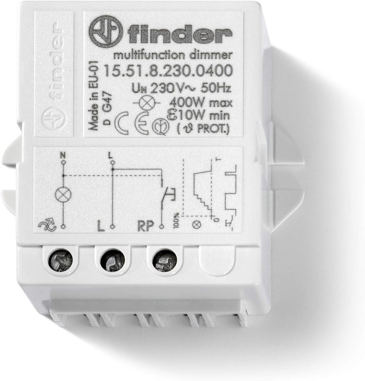 Finder 155182300400PAS Elektronischer Einbau-Dimmer, 400 W, 230 VAC
