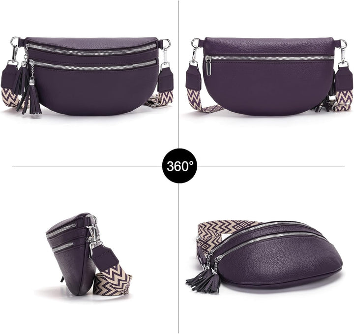 LANXINGLUO bauchtasche damen Lila umhängetasche damen mittelgross crossbody bag Mit Kreditkartenfach