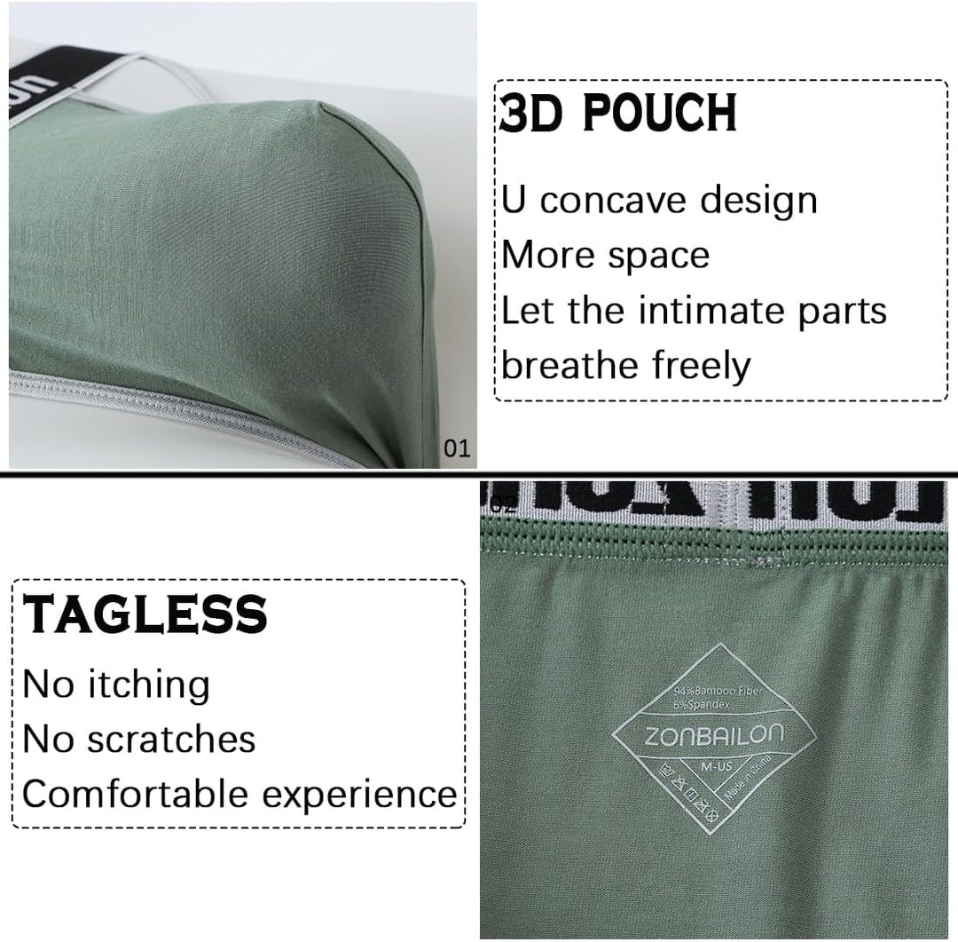 BIATWOWR Herren Dreiecks-Slip mit extra Balltasche dehnbar, ohne Etikett und breitem Bund Briefs Und