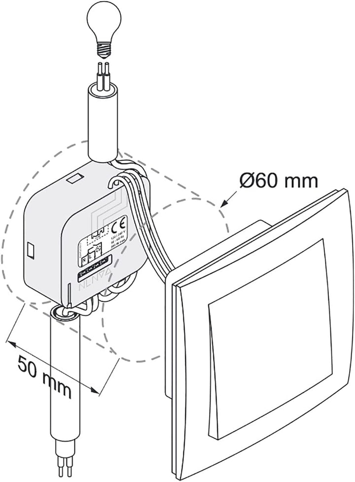 Somfy 2401161 - Beleuchtungs-Mikromodul ON/OFF | RTS-Technologie | TaHoma kompatibel Micro Funkempfä