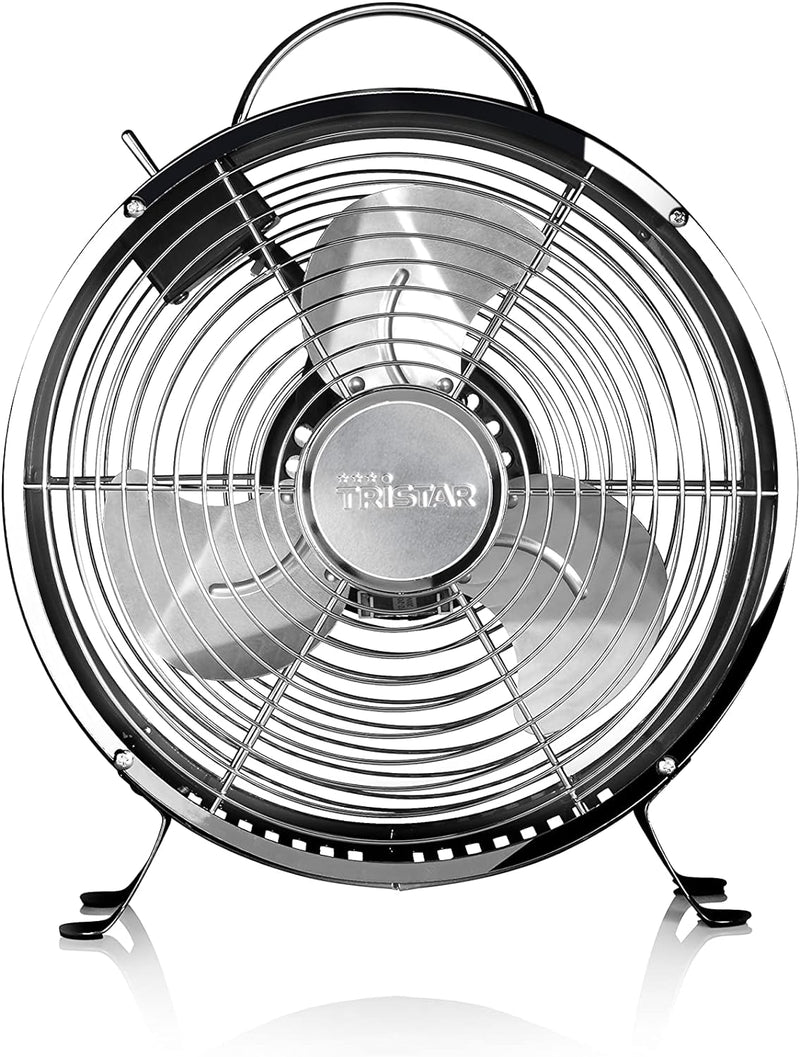 Tristar VE-5966 Retro Tischventilator – 25 cm – Schwarz, Schwarz