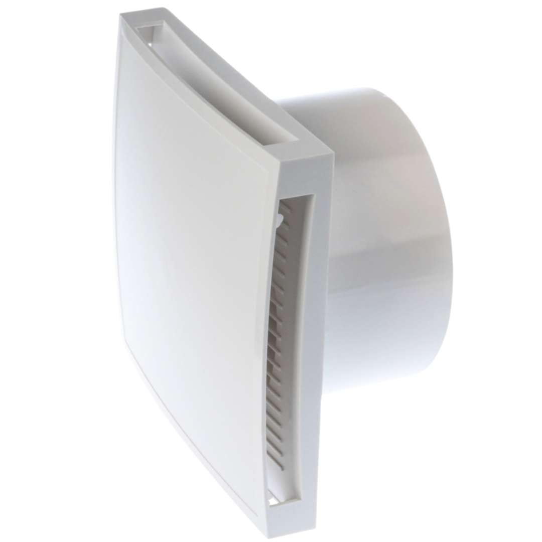 EUROPLAST Ø 150mm Bad-Lüfter mit Feuchtesensor und Timer - mit Weiss Front, Leise Ventilator Ø 150mm