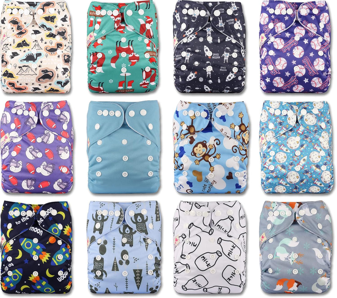 Littles and Bloomz FLP2-1204 Windel, wiederverwendbar, Standard-Popper, 12 Windeln 1204 12 Stück (1e