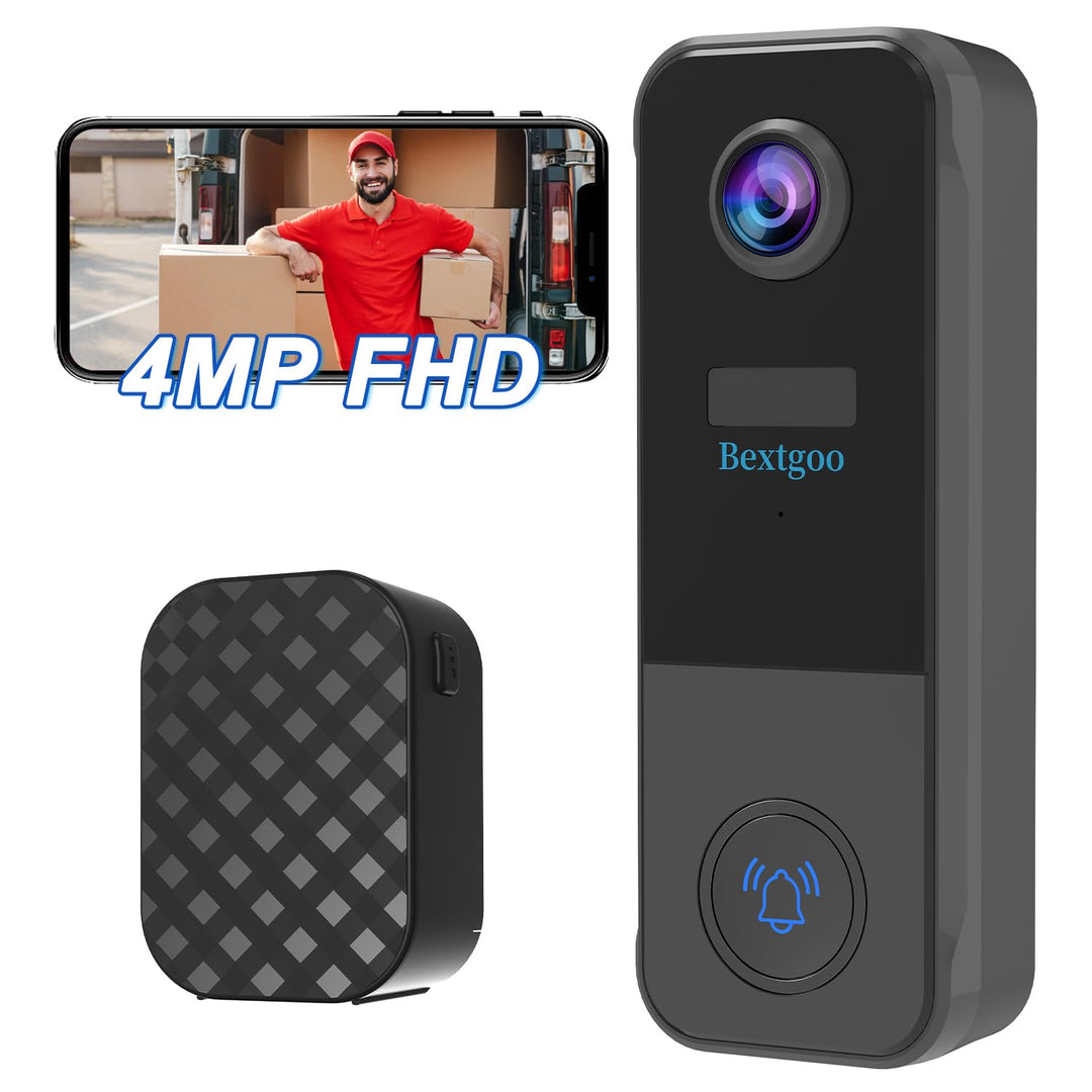 4MP FHD Türklingel mit Kamera Kabellos, Bextgoo Klingel mit Kamera Kabellos, 10000mAh Akka, PIR-Bewe