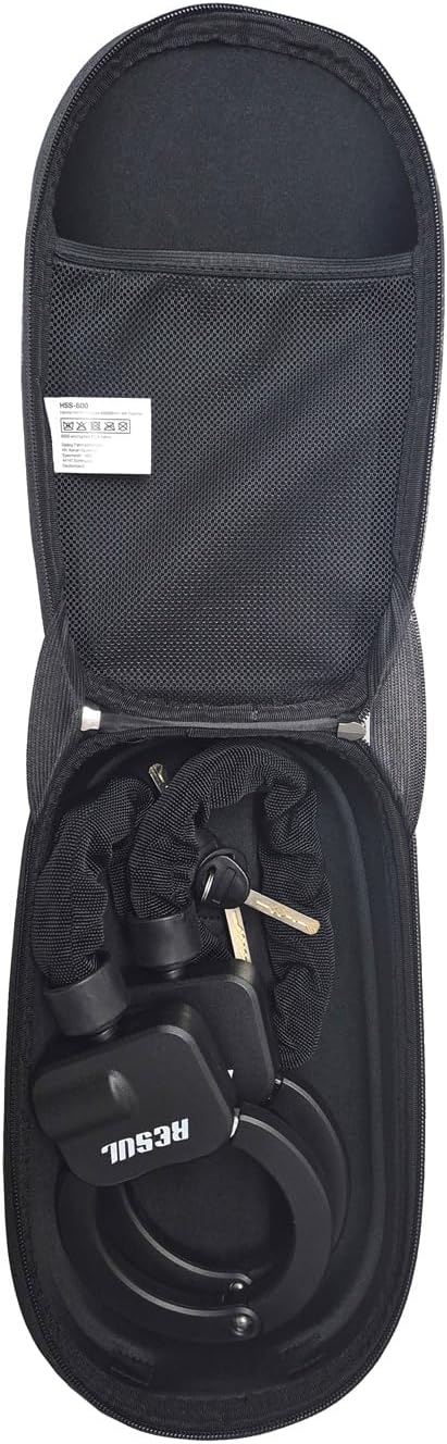 Resul Handschellenschloss mit Tasche, Stahl, 600mm Länge, E-Scooter und Fahrrad Sicherheitsschloss,