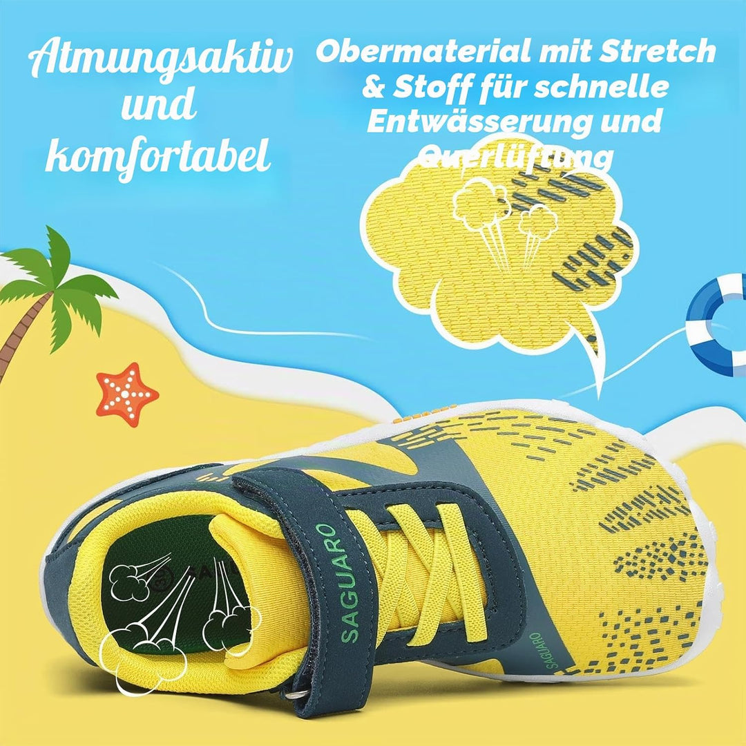 Saguaro Trailschuhe für Kinder, Mädchen, Sportschuhe, atmungsaktiv, rutschfest 24 EU Gelb, 24 EU Gel