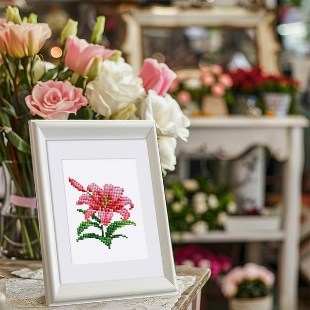 Figured'Art Mini Serie Diamond Painting Erwachsene - Blumen 2 - Premium-Box mit 12 Stück 15x18 cm 5D