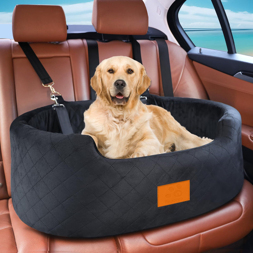 Hunde Autositz für grosse/mittlere Hunde (bis 25 kg) oder 2 kleine, Auto Hundesitz mit Sicherheitsle