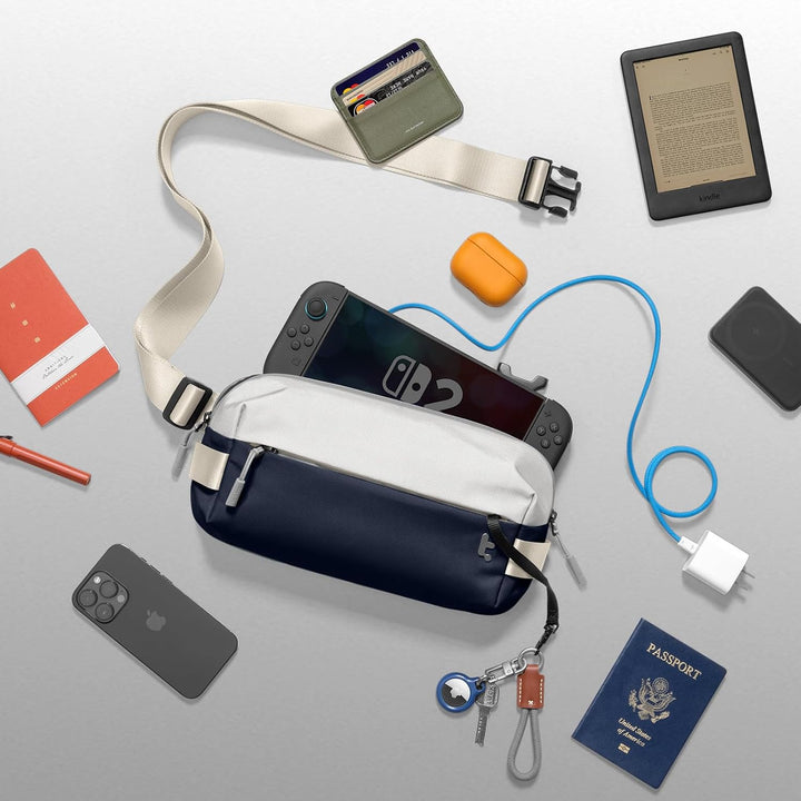 tomtoc Premium T21 Sling Bag Herren 3L EDC Umhängetasche, leichte robuste Schultertasche für iPad mi