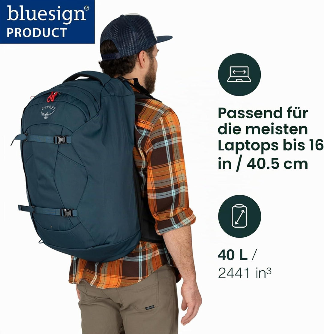 Osprey Farpoint Men's Travel Backpack O/S - Fassungsvermögen 40L Gopher Green, O/S - Fassungsverm&#x
