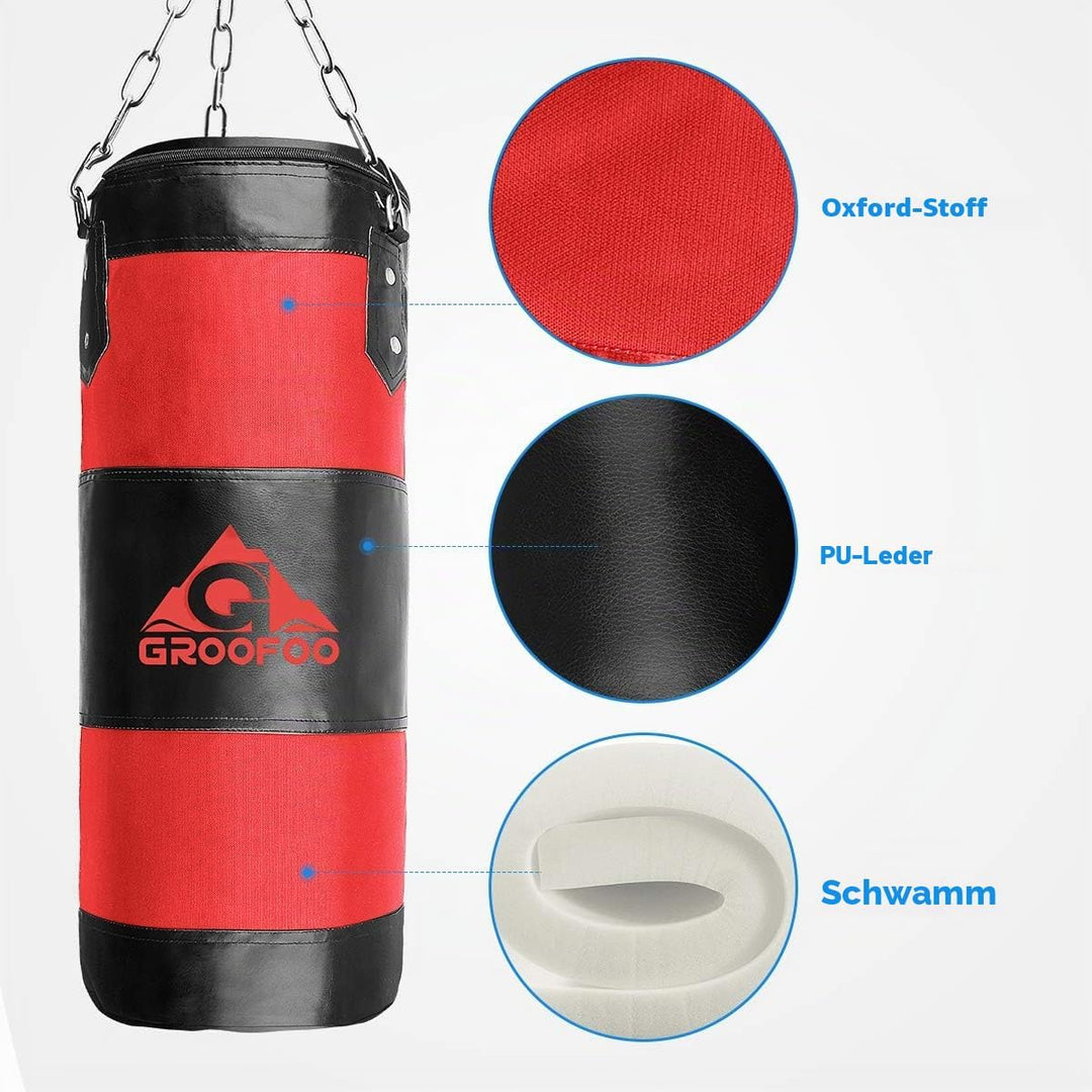GROOFOO Boxsack Kinder Hochleistungs Oxford Boxsack für Kinder, Jugendliche und Erwachsene, UNGEFÜLL