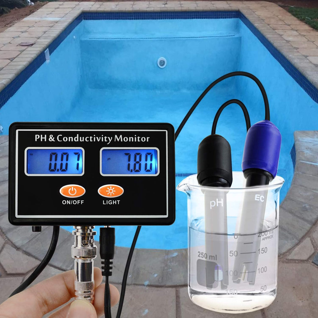 pH/EC Leitfähigkeit Meter mit ATC Wasser Qualität Prüfer 0.0-14.0pH / 0~19.99ms/cm Aquarium, Hydropo