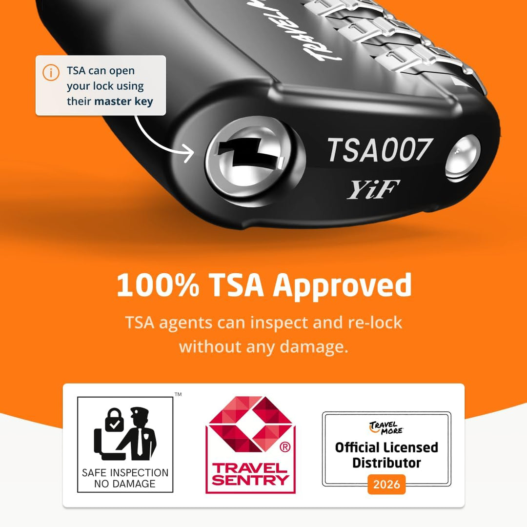 10er-Pack TSA-Genehmigte Reise-Kombinations-Kabelschlösser für Koffer und Rucksäcke – Schwarz, 10 St
