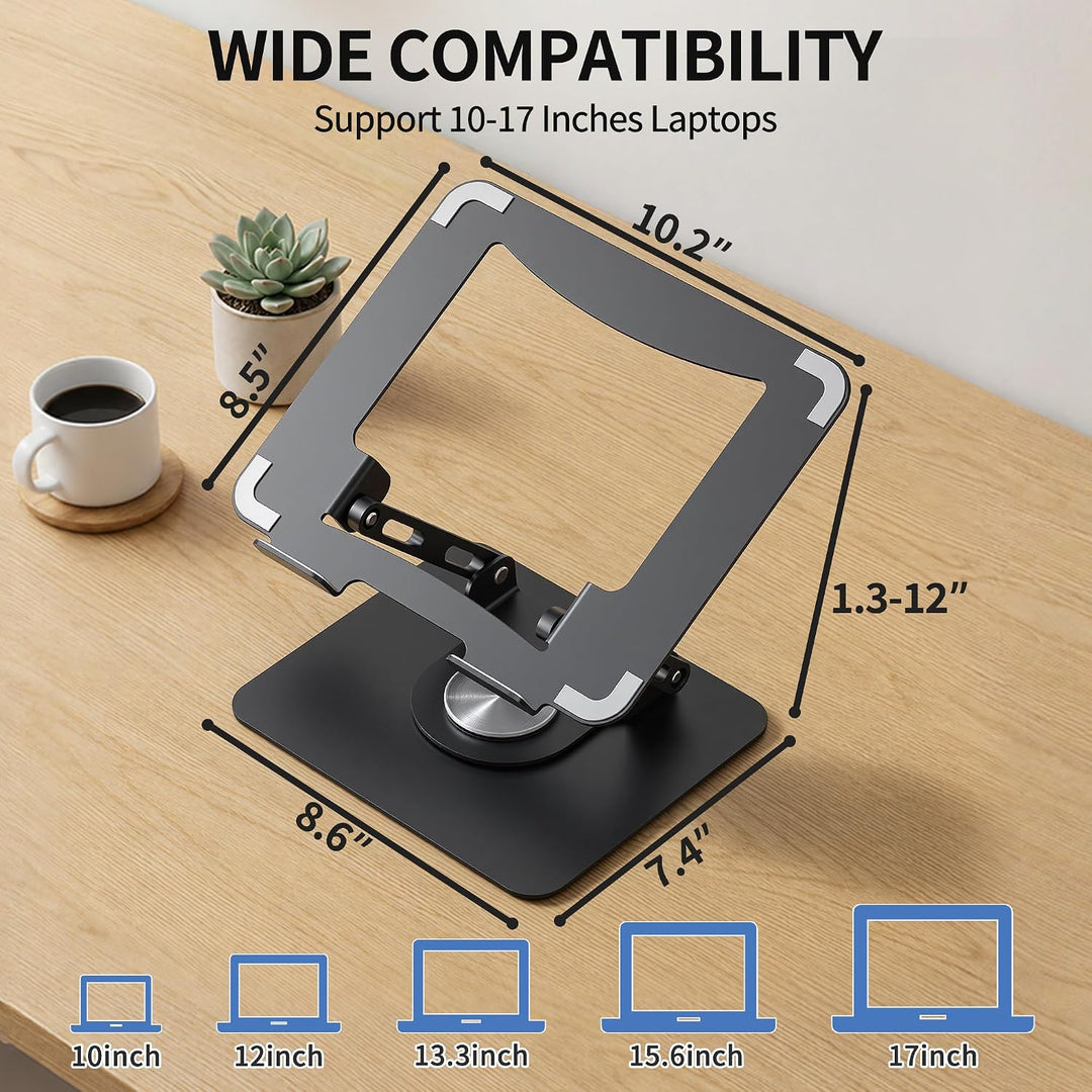 SOUNDANCE Laptopständer mit 360° drehbarer Basis, Ergonomische Computererhöhung für Schreibtisch, Ei