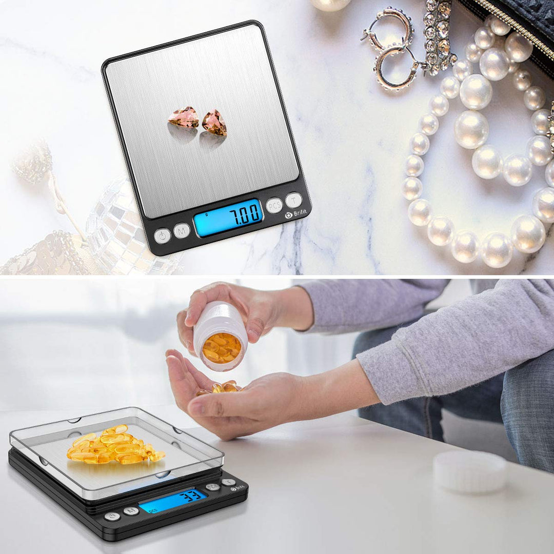 Feinwaage 0,01g/500g, ORIA Digitale Briefwaage, Goldwaage Schmuckwaage Laborwaage Grammwaage Münzwaa