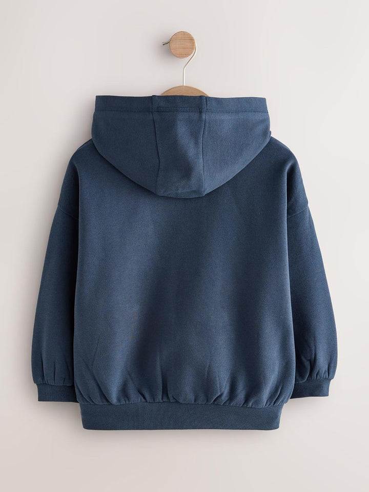 NEXT Mädchen Sportliche Kapuzenjacke mit hohem Baumwollanteil 140 Navy, 140 Navy
