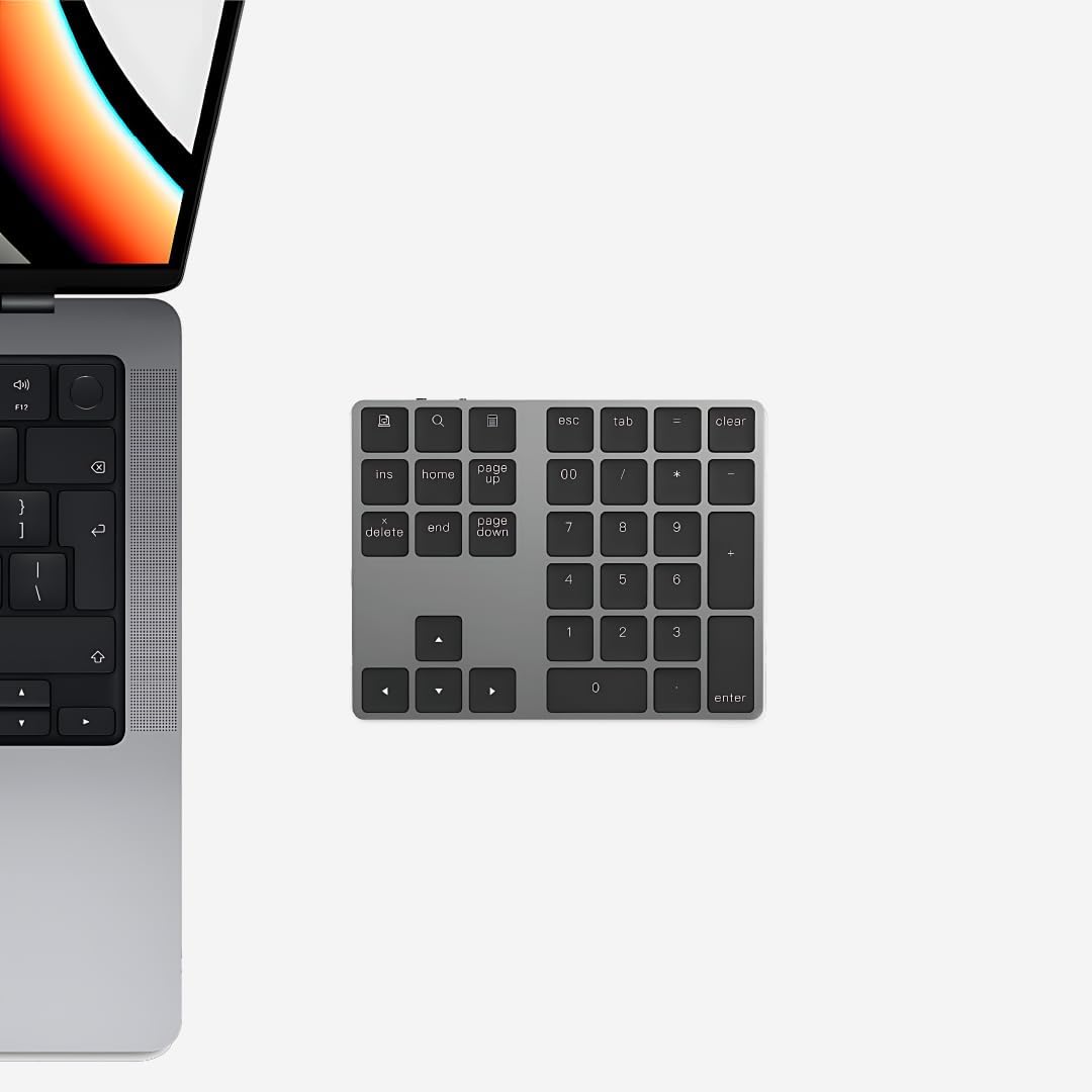 USB-C Bluetooth Numerische Ziffernblock – Kabelloses NumPad, Wiederaufladbare Numerische Tastatur fü