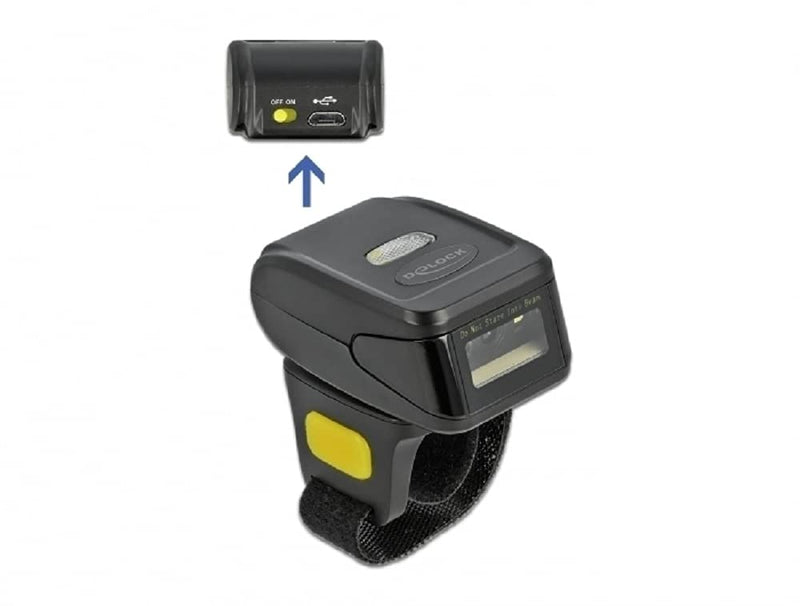 Delock Ringbarcode Scanner 1D und 2D mit 2,4 GHz oder Bluetooth, für Rechts- und Linkshänder, Unters