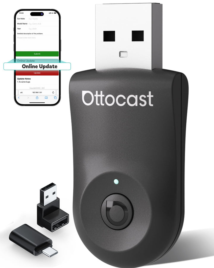 Neu 2025 Ottocast Mini Flow – Wireless CarPlay Adapter & Android Auto Adapter, 2-in-1 Dongle, Plug &