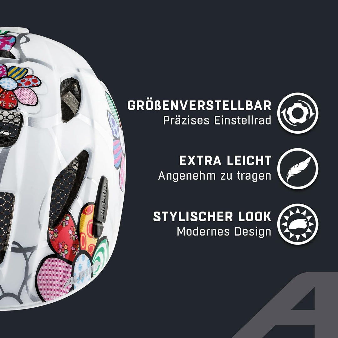 ALPINA XIMO FLASH - Beleuchteter, Reflektierender, Leichter & Anpassbarer LED Fahrradhelm Für Kinder