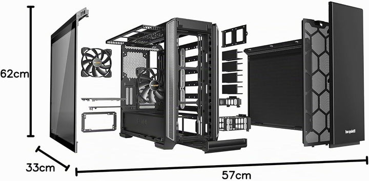 be quiet! Silent Base 601 ATX PC Midi PC Gehäuse mit Seitenfenster Silber