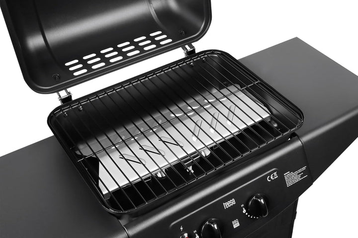 TEESA TSA0080 Gas-Grill, 2 Brenner, schwarz