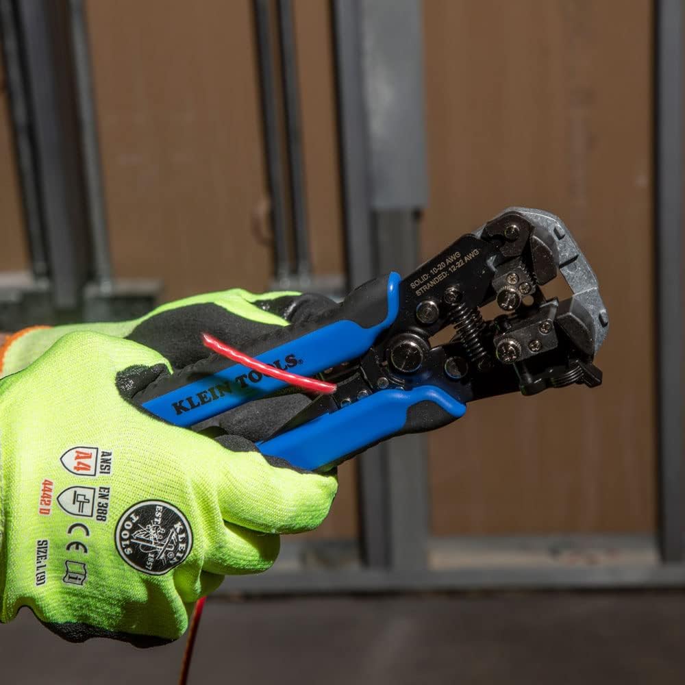 KLEIN TOOLS Abisolierzange und Schneider, selbstnachstellend Blau/Schwarz, Blau/Schwarz
