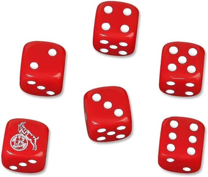 1. FC Köln Würfelbecher Logo mit 6 Würfeln Knobelbecher