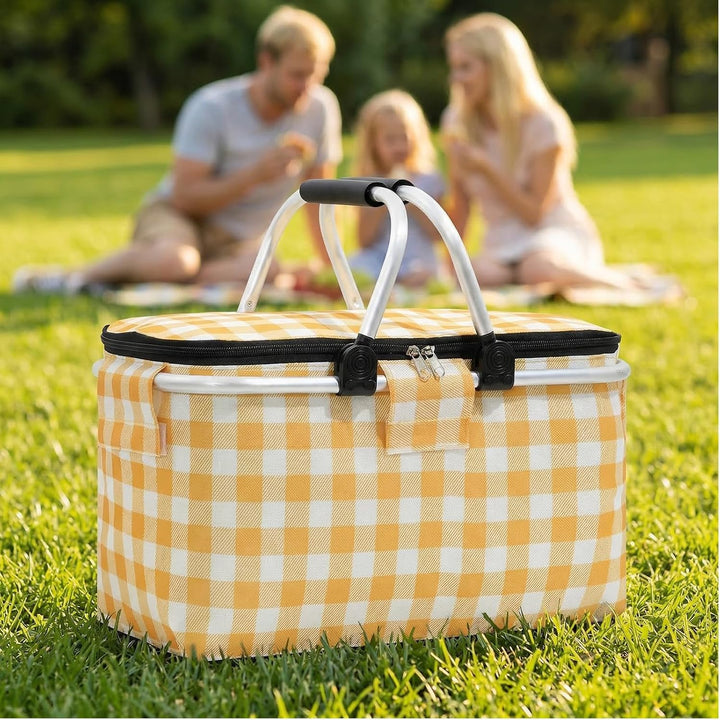 Einkaufskorb,Einkaufskorb Faltbar,Picknickkorb,Mit Reissverschluss Und Tragegriff,Kühltasche Faltbar