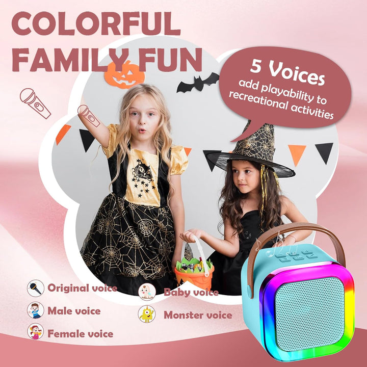 Karaoke-Maschine für Kinder Erwachsene, tragbare Kinder Karaoke-Lautsprecher mit drahtlosem Mikrofon