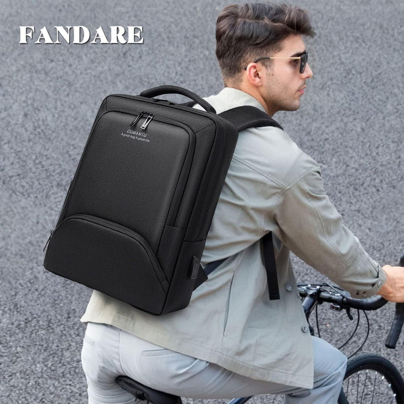 FANDARE Herren Rucksack Laptop Daypacks für 15,6 Zoll Laptop Wasserdicht Schulrucksack mit USB-Ladea