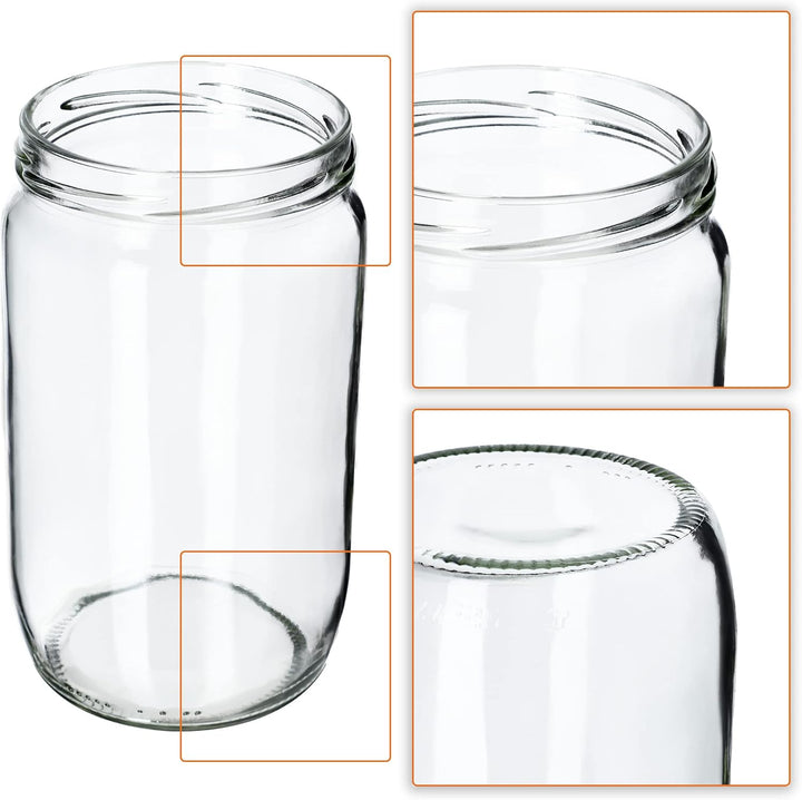 KADAX 8er Set Einmachgläser 720ml TO82, Grosse Sturzgläser mit Schraubdeckel, Einkochgläser Fermenti